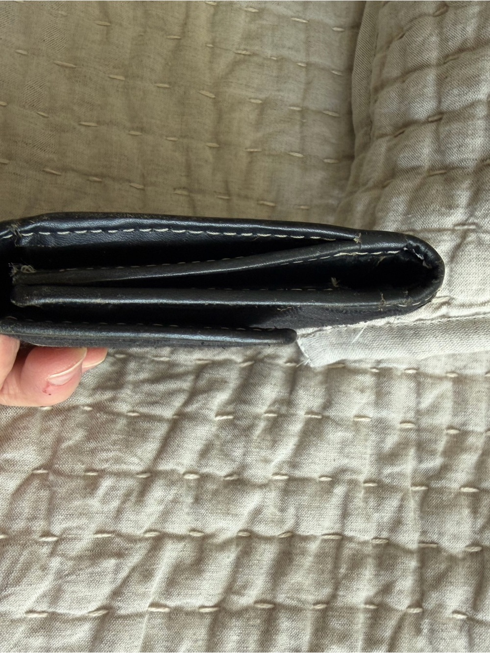 COACH Black Jacquard/Leather Signature C Trifold Wallet 4.25x5.25 - Picture 9 of 9